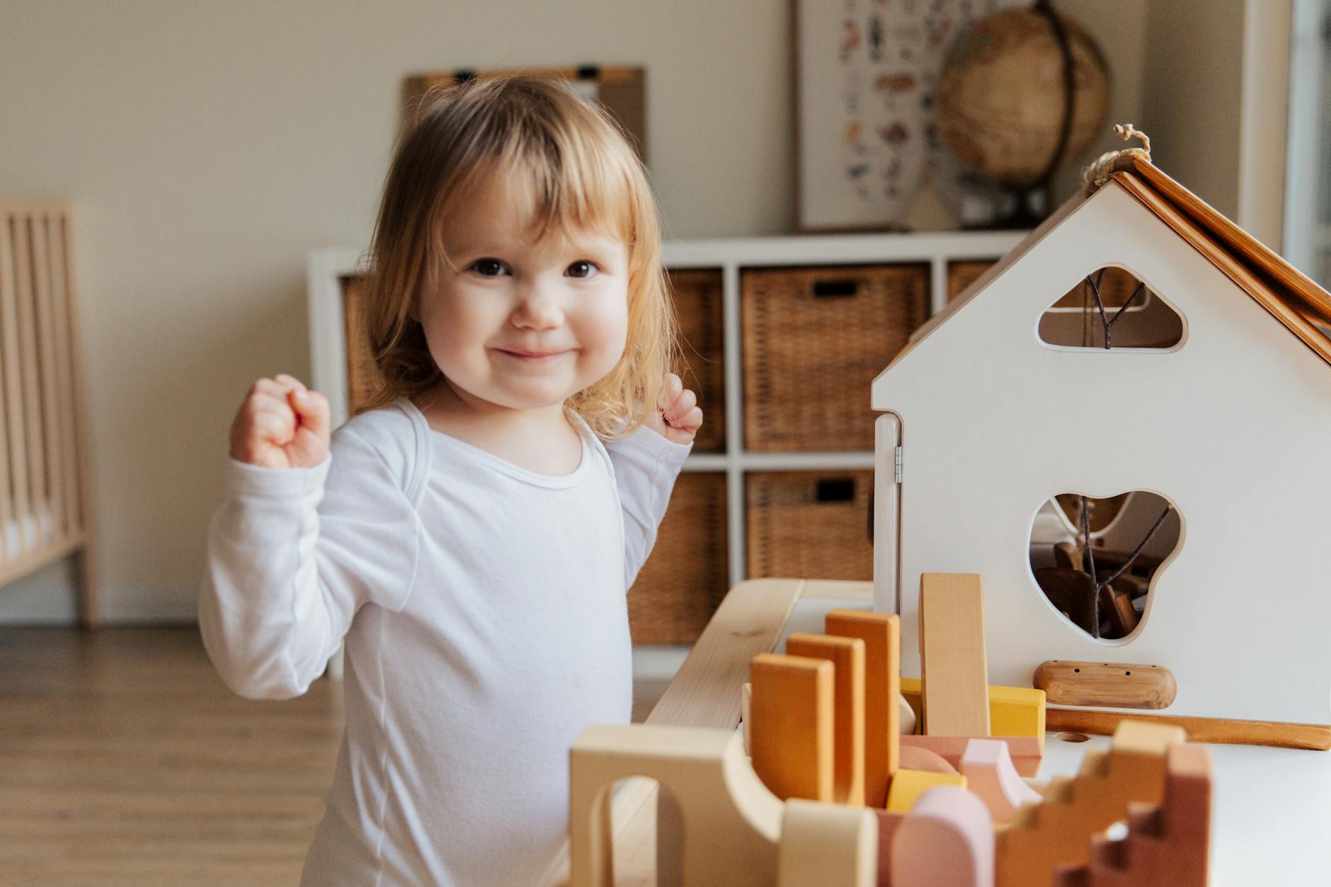 Girl Playing with STEM Toys