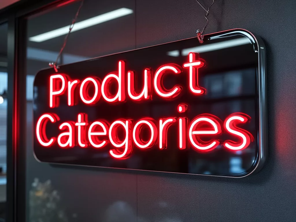 A Sign That Says Product Categories 